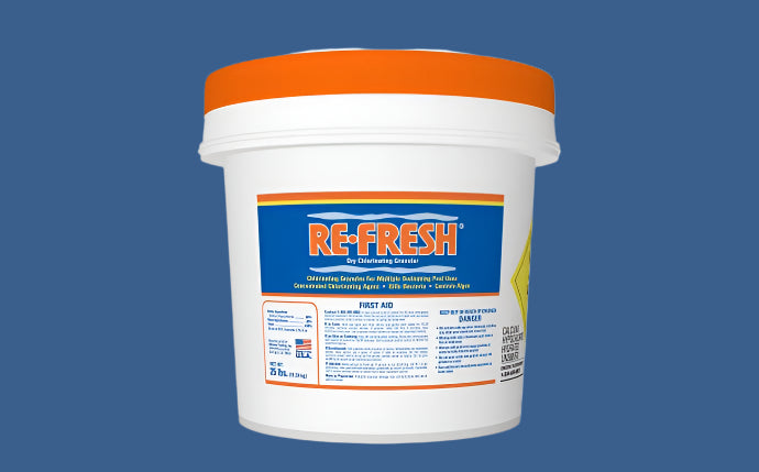 chlorine granular 73% - 25 lbs bucket - re-fresh